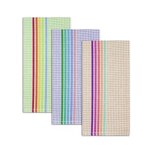 Serviettes de cuisine rayées 100 % coton de haute qualité, taille et couleur personnalisées, motif gaufré, douces, séchage rapide, sans AZO - Product Image 6