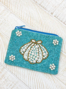 Porte-monnaie brodé de perles de rocaille fait main, écologique, de qualité supérieure, pour sac Preppy, portefeuille fraise, pochette zippée, d'Inde - Product Image 3