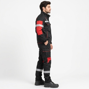Vêtements de travail de sécurité personnalisés, vêtements de protection avec panneaux réfléchissants, tissu durable, plusieurs poches, vêtements industriels confortables, OEM - Product Image 3