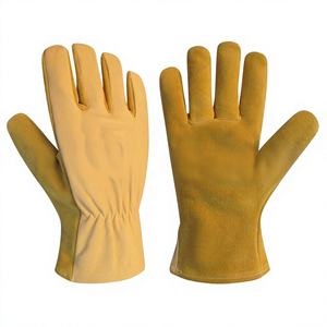 Guantes de Seguridad de Trabajo de Primera Calidad, Estilo Conductor, Piel de Becerro, Resistentes al Calor y a Impactos, Talla L de 10 Pulgadas - Product Image 1