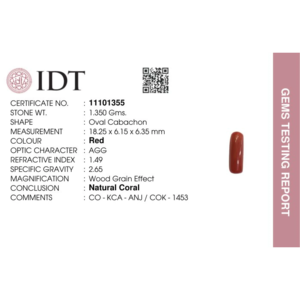 Natural Red Coral Loose Gemstone 6.75 Carat 10x12mm Oval Cut for Fine Jewelry - Product Image 4