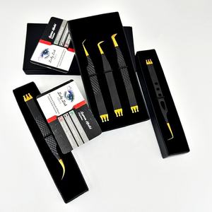 Nouvelle arrivée Pince à cils faite à la main de qualité supérieure noir mat pour femmes Extension greffée Couronne Bas Designs Volume Pince à épiler - Product Image 1