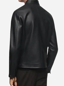 Mens Stylish Black Leather <b>Zip</b> <b>Up</b> <b>Jacket</b> - Product Image 2