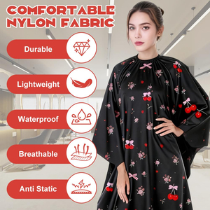 ผ้าคลุมตัดผมลายดอกไม้สำหรับผู้หญิง ขายดี ออกแบบเองได้ พร้อมคลิปโลหะปรับระดับได้ - Product Image 4