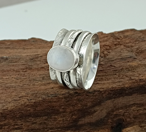 Wholesale 925 Sterling Silver Amethyst Gemstone Classic Party <b>Spinner</b> <b>Ring</b> Floral Filigree Multi Band Anti Anxiety Meditation - Product Image 3