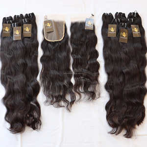 Extensiones de cabello humano virgen con cierre de encaje transparente, extensiones de cabello ondulado brasileño sin procesar, con cutícula alineada, HD, vendedores - Product Image 2