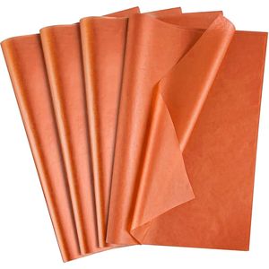 OHOME 100 Fogli di Carta Velina Arancione per Decorazioni Autunnali, Carta da Regalo per il Ringraziamento, Decorazioni per Feste di Raccolto Autunnale - Product Image 1