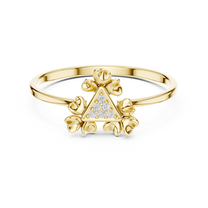 Anillo Minimalista de Oro Amarillo Sólido de 14k con Forma de Triángulo y Diamantes Cultivados en Laboratorio con Corte Redondo, Anillo de Boda Clásico, Regalo para Ella - Product Image 1