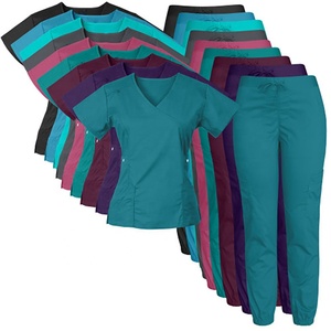 Women Hospital Nursing <b>Scrub</b> <b>Sets</b> of Medical Clothing Uniforms Spandex Woven Fabric - Product Image 2