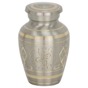 Good Quality Aluminum Cremation <b>Urns</b> for Human Ashes Women and Man Metal <b>Urns</b> With Black & Gold Engraving Designed - Product Image 6
