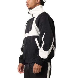 Men's Streetwear Color Block Windbreaker <b>Jacket</b> Vintage High Neck <b>Zip</b> <b>Up</b> Sporty Track <b>Jacket</b> Hip Hop Loose Outerwear - Product Image 5