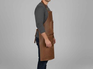 Sleek Black Leather Apron Professional Uniform for Modern Service Industry High Quality Genuine Leather Smell Proof Casual - Product Image 2