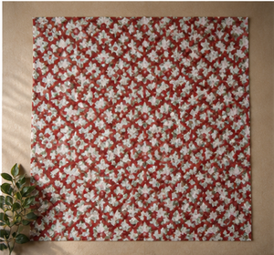Tela de Algodón Ligera y Suave con Estampado Floral Rojo, Ecológica, con Patrón de Bloques Hechos a Mano, para Vestidos, Kurtis, Manualidades y Decoración del Hogar - Product Image 3