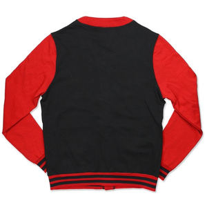 Cardigan Homme Oversize en Maille Nylon/Acrylique Col V Boutons Recouverts Anti-Plis Logo Personnalisé Rouge Noir Uni Devant Uni - Product Image 6