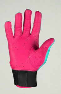 Guantes de Bateo Clash (Rosa/Verde Azulado) - Guantes de Cuero Genuino para Jugadores de Béisbol y Sóftbol - Unisex-Juveniles, Unisex-Adultos - Product Image 6