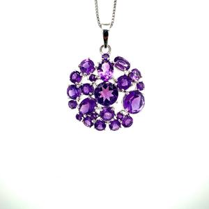 Colgantes y dijes finos para mujer, collar de Color plateado, joyería colgante, color púrpura, semiprecioso, el mejor producto de marca de la India - Product Image 2
