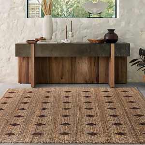 Tapis d'intérieur en jute naturelle tissé à la main, moderne, carré, à poils ras, lavable en machine, pour salon, chambre et salle de bain - Product Image 5
