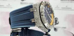 Reloj Cronógrafo de Lujo para Hombre con Esfera Redonda de Moissanita, Movimiento de Cuarzo con Diamantes, Estilo Ejecutivo, Cristal de Esfera, Joyería de Moda Hip Hop - Product Image 2