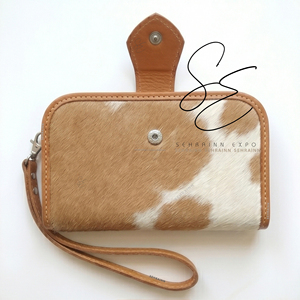 Handmade Western Cowhide Clutch Wallet Tooled Leather <b>Wristlet</b> Rustic Boho Cowgirl Evening Purse for Women Cowgirl <b>Wristlets</b> - Product Image 4