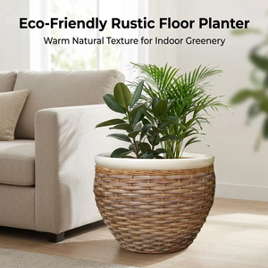 DaiPhongLan Eco-Friendly Rustic Floor Planter Ceramic Pot CERA-123 1000 Capacity for Indoor Greenery Natural Texture Design - Product Image 1