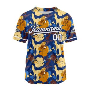 Custom Floral <b>Baseball</b> Jersey Unisex Short Sleeve Sublimated Print Breathable Polyester Summer Sport Top Teamname 00 - Product Image 1