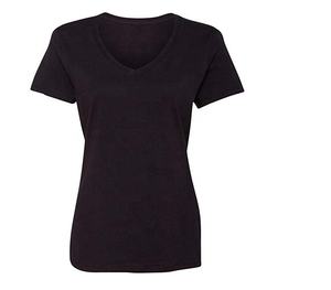 เสื้อยืดลำลองคอวี แขนสั้น ไซส์พลัสสำหรับผู้หญิง พร้อมโลโก้สั่งทำ ผลิตจากผ้าโพลีเอสเตอร์/คอตตอน 180 กรัม เป็นมิตรต่อสิ่งแวดล้อม ระบายอากาศได้ดี - Product Image 6