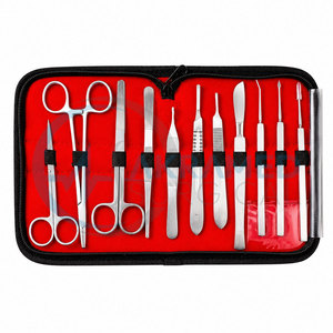 Kit de Disección Quirúrgica Veterinaria de 11 Piezas, Instrumentos de Sutura de Acero Inoxidable con Certificación CE, con Estuche de Transporte - Product Image 1