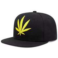 Gorra Snapback Rasta Color Block con Hoja de Cannabis Bordada, Unisex, Estilo Hip Hop, Casual, Primavera Verano, 56-58CM