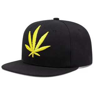 Casquette Snapback Rasta Color Block avec feuille de cannabis brodée, unisexe, style Hip Hop, décontractée, printemps-été, 56-58CM - Product Image 4