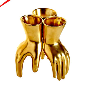 Best Quality Aluminum Flower <b>Vase</b> <b>Gold</b> Shiny Polish Finished Tabletop Decoration Flower Pot For Home Decor - Product Image 1