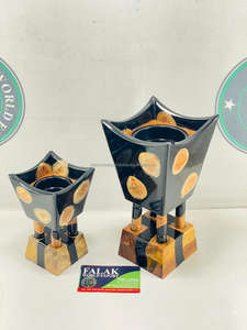 Brûleur d'encens arabe antique, porte-bakhoor en bois et résine époxy de haute qualité, décoration d'intérieur à vendre pour Falak World Export - Product Image 5