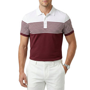 Polos Casuales Transpirables para Hombre, con Bloques de Color, Rayas, Manga Corta, Piqué, Logotipo Personalizado, Venta al Por Mayor, Polos de Golf de Verano - Product Image 2