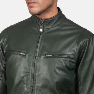OEM Design <b>Mens</b> Vintage Classic <b>Leather</b> <b>Jacket</b> New Arrival Stand Collar Genuine <b>Leather</b> Biker Winter <b>jacket</b> for <b>men</b> - Product Image 5
