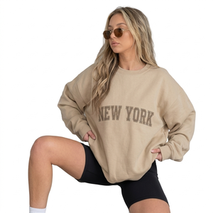 Sweat-shirt oversize à col montant imprimé pour femme, hiver, tissu écologique anti-plis, coupe décontractée et confortable, doux - Product Image 1