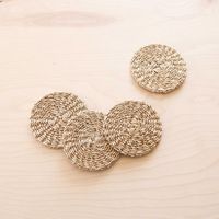Nouveaux dessous-de-verre et sets de table en rotin tressé, écologiques, antidérapants, réutilisables, pour mariage, banquet, usage domestique