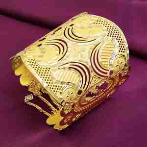 Wholesale 14K 18K 24K Dye Gold Plated Wide Filigree <b>Cuff</b> Kada Bangle <b>Bracelet</b>, <b>Fashion</b> <b>Cuff</b> <b>Bracelets</b>, Traditional Kada Design. - Product Image 1