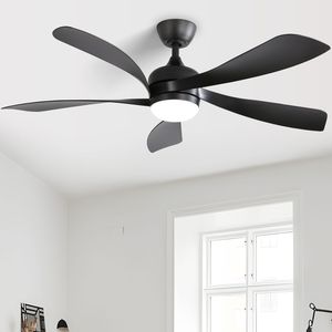 Ventilatore da soffitto moderno a LED da 52 pollici con pale in ABS dimmerabili a 3 colori, telecomando e motore DC reversibile (simile a W882P146310) - Product Image 3