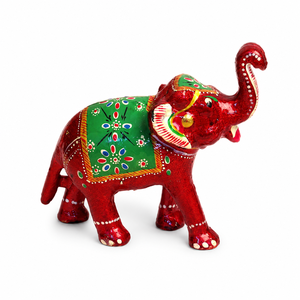 Figurine d'éléphant en bois artisanale, peinte à la main, style Art Déco, statue pour la maison ou le bureau, décoration de table de mariage faite à la main - Product Image 3