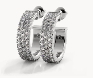 <b>Hoops</b> Earrings Diamond Earrings Gold and <b>Silver</b> Earrings Natural and Lab Grown Diamonds Earrings <b>Hoops</b> Fine Jewelry for Women - Product Image 2