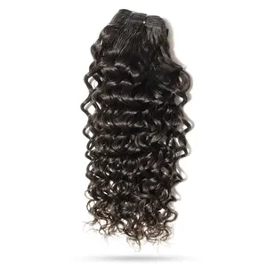 Cheveux humains 100% Remy Weft noirs bouclés, texture naturelle ondulée, doux et volumineux - Product Image 1