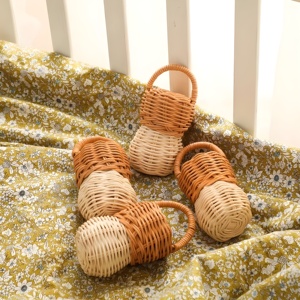 Adorable juego de sonajeros de ratán con forma de bellota, juguete ecológico para bebés, sonajeros tejidos de bajo costo, juguetes para la dentición de niños - Product Image 6