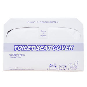 Cubierta Desechable para Asiento de Inodoro, Plegable por la Mitad, Sanitaria, de Alta Absorbencia, de 1 Capa, para Uso Público - Product Image 1