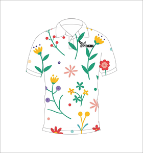 <b>Mens</b> <b>White</b> Floral Print <b>Polo</b> Shirt Short Sleeve Cotton Casual Breathable Regular Fit Summer Wear - Product Image 3