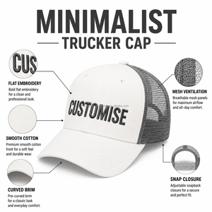 Casquette de camionneur pour homme avec logo personnalisé de haute qualité, dos en maille, fermeture snapback, fournisseur en gros OEM - Product Image 6