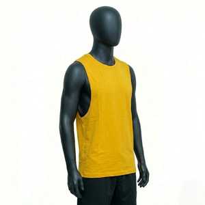 <b>Men</b> Yellow Cotton Tank Top <b>Sleeveless</b> Casual Summer Eco-Friendly Outdoor <b>T</b>-<b>Shirt</b> Lightweight Breathable Gym Wear Comfortable - Product Image 4
