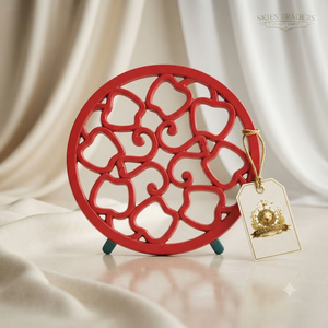 Salvamanteles Redondo de Metal con Diseño de Manzana Roja Recortada, Resistente al Calor, para Ollas Calientes, Protector de Mesa para Cocina y Comedor - Product Image 1