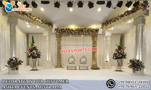 ชุดตกแต่งเวทีงานแต่งงานแบบดั้งเดิมของส่าหรีอินเดียใต้การตกแต่งเวทีงานแต่งงานธีมนาตาราจของอินเดียใต้ - Product Image 2