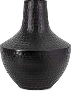 Vase en métal noir mat à finition martelée, durable et décoratif, idéal pour l'herbe de la pampa, ornement moderne pour bureau et café, vente en gros usine - Product Image 1