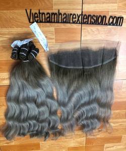Extensiones de Cabello Virgen Remy de Vietnam, Paquetes de Cabello con Cierre de Encaje, Ondulado Liso Sedoso, Extensiones Pre-Adheridas - Product Image 1