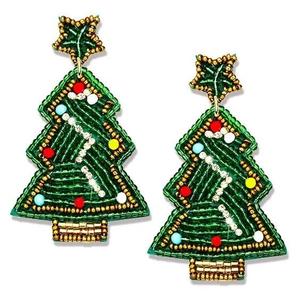 Boucles d'oreilles pendantes modernes en perles brodées à la main, tendance pour mariage, cadeau festif pour femme, artisanat de couture - Product Image 2